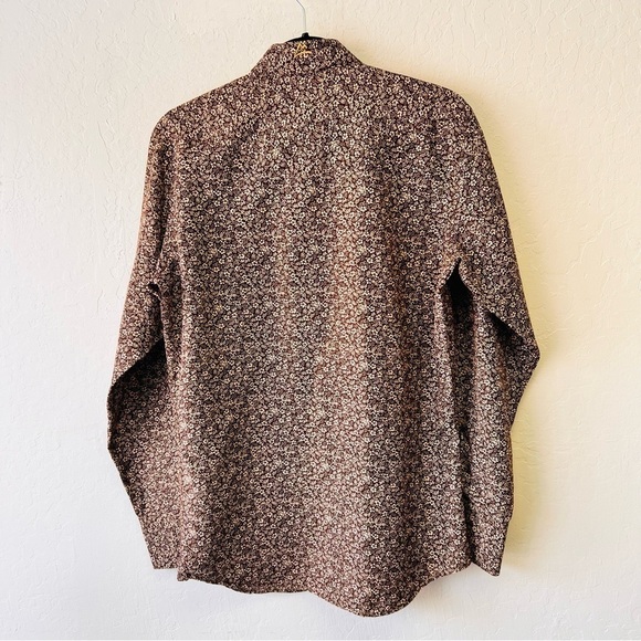 Icy Denver Brown Floral Pearl Snap Western Shirt Small - Picture 8 of 10